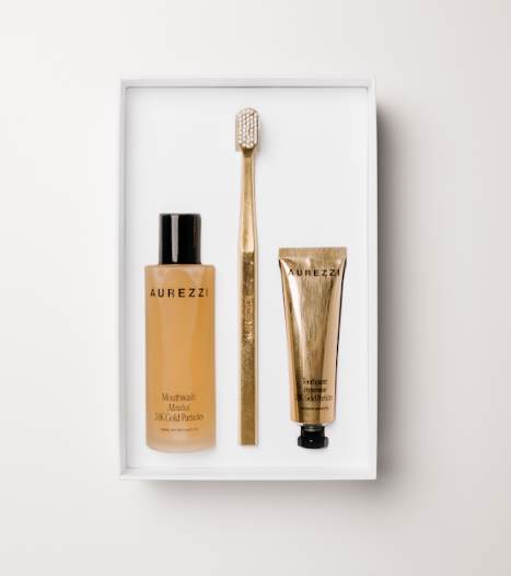 AUREZZI Travel Trio Gold - White Bristles