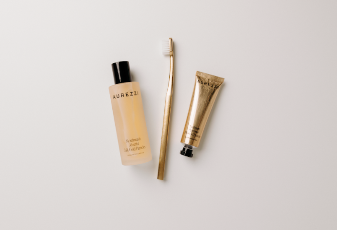 AUREZZI Travel Trio Gold - White Bristles
